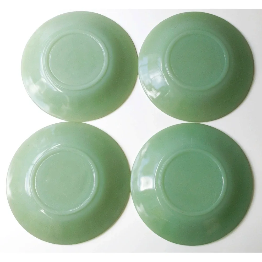 1950s Jadeite Saucers Jane Ray Fire King Anchor Hocking Green Glass